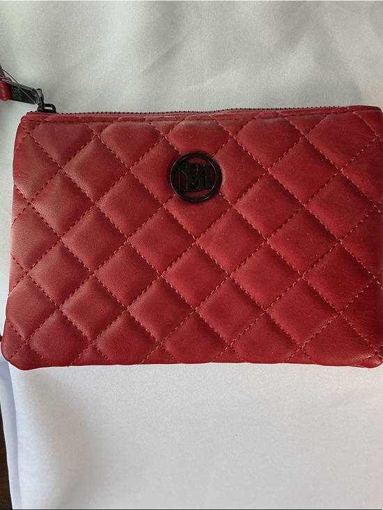 Handbags - Badgley Mischka Red Quilted Wristlet Wallet Vegan Leather NWT